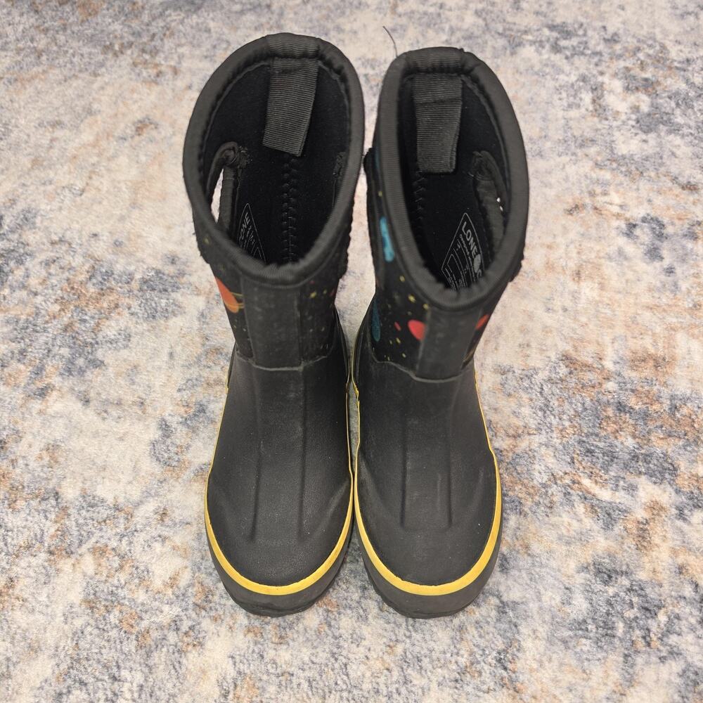Lone Cone Boots Kids Size 7 Black MudBoot Space Planets Waterproof Winter Snow - Picture 2 of 13